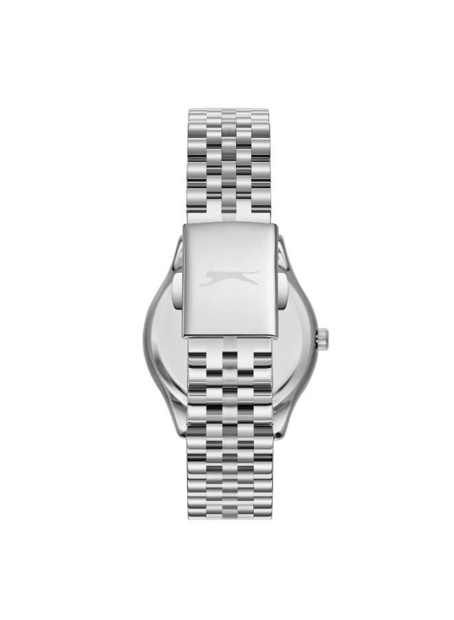 سلازنجر ساعة نسائية متعددة الوظائف بشاشة وحزام معدني فضي - Image 2