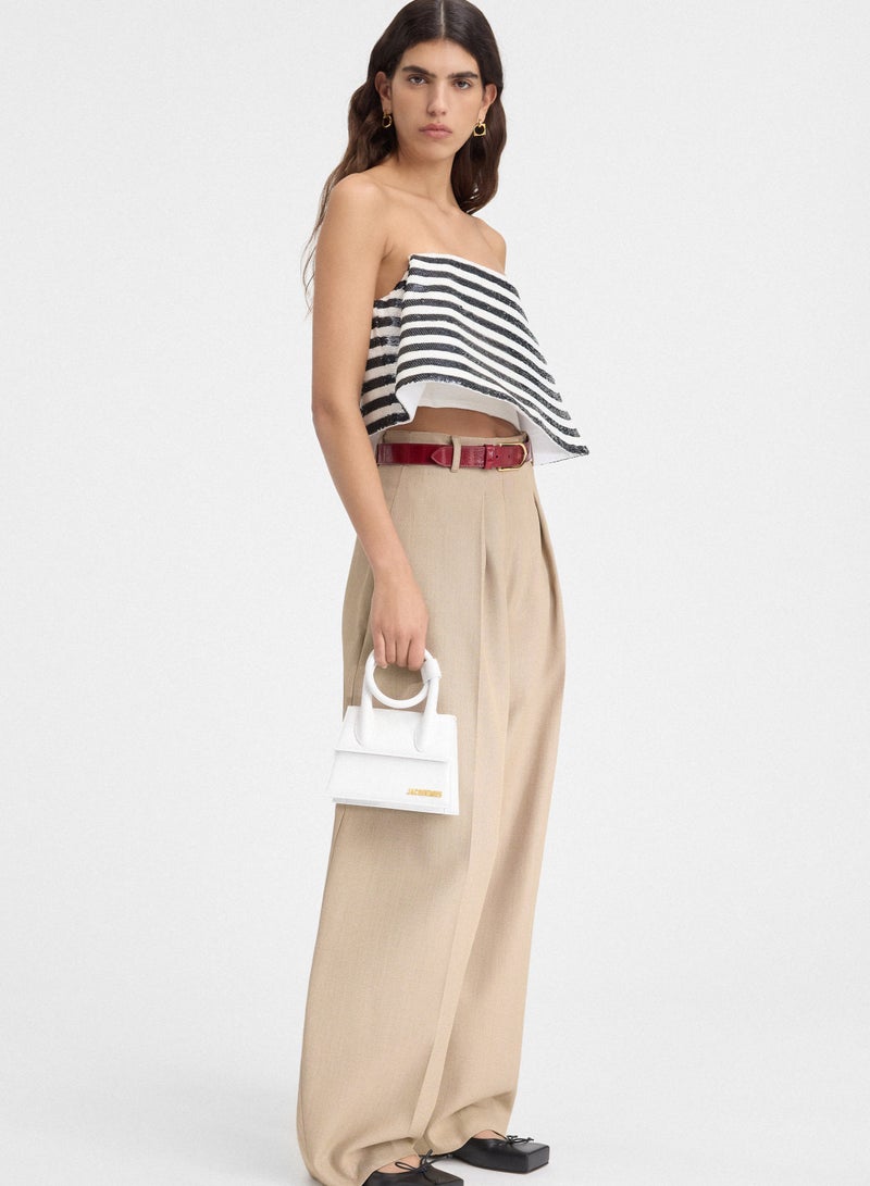 JACQUEMUS The knot Chiquito Coiled Leather Handbag With Detachable Shoulder Strap, Women's Cross-Body Bag, Women's Hand Bag, Women's Shoulder Bag, Women's Tote Bag, Women's Travel Bag, White-18cm - Image 3