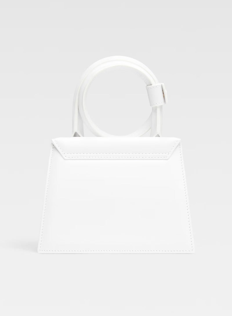 JACQUEMUS The knot Chiquito Coiled Leather Handbag With Detachable Shoulder Strap, Women's Cross-Body Bag, Women's Hand Bag, Women's Shoulder Bag, Women's Tote Bag, Women's Travel Bag, White-18cm - Image 4