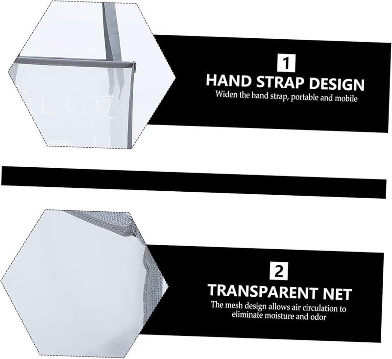 سلة غسيل قابلة للطي بشبكة ومقبض مريح وحقيبة تخزين سلة - Image 5