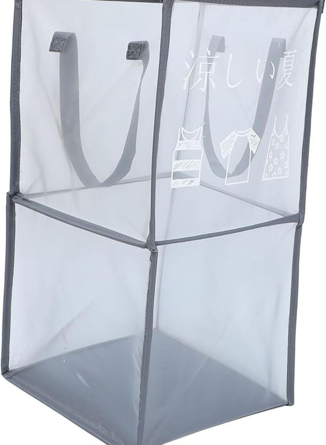 سلة غسيل قابلة للطي بشبكة ومقبض مريح وحقيبة تخزين سلة - Image 1