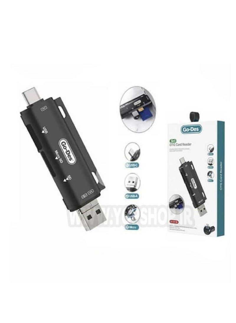 GO-DES - 3 in 1 OTG Memory Card and Flash Reader - (Go-Des GD-DK108) - Image 1