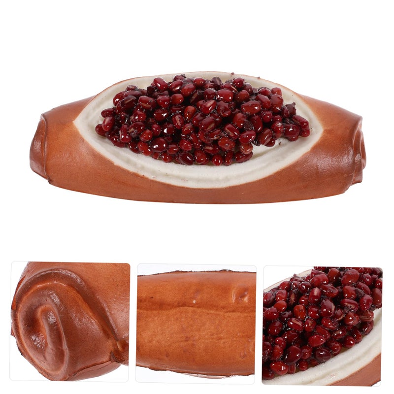 Red Bean Sandwich Short Stick Fake Bread Prop For Food Photography - Image 3