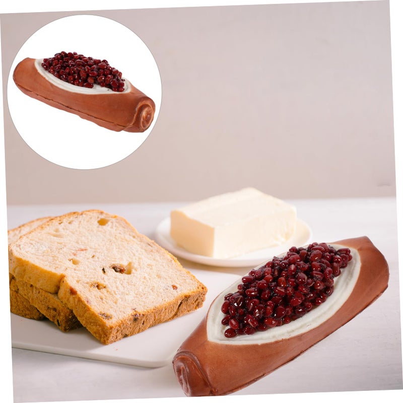 Red Bean Sandwich Short Stick Fake Bread Prop For Food Photography - Image 4