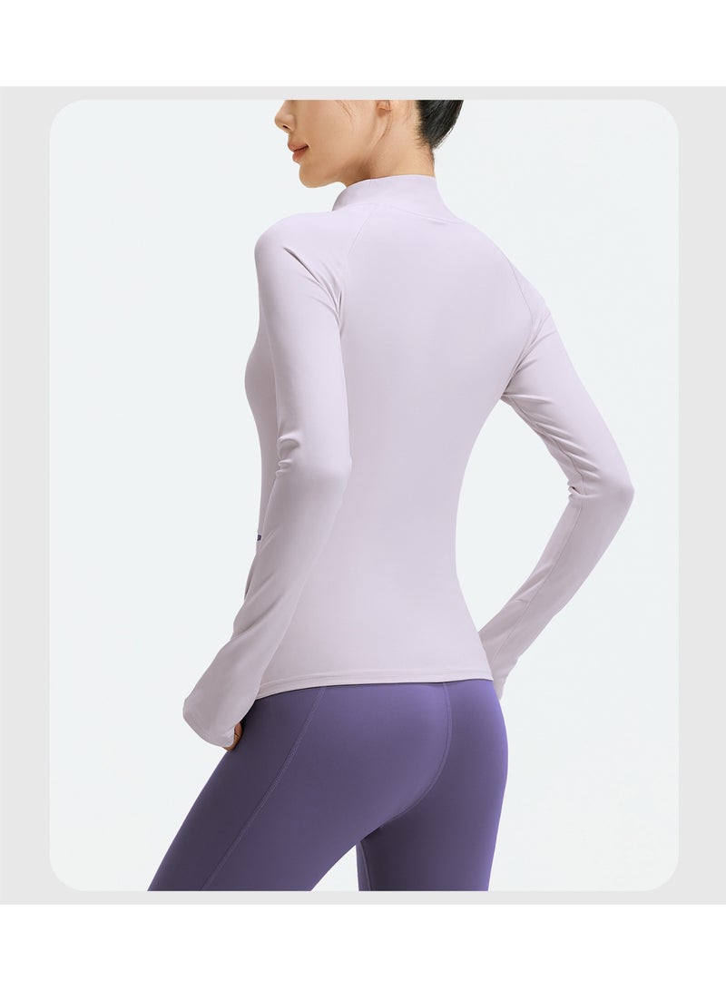 Women's Yoga Suit  Style Pullover Training Fitness Top Morning Running Quick Dry Sport Color Block Long Sleeve Jacket - Image 3