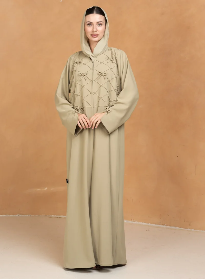 Meem by Mariyah Front open abaya with sheila