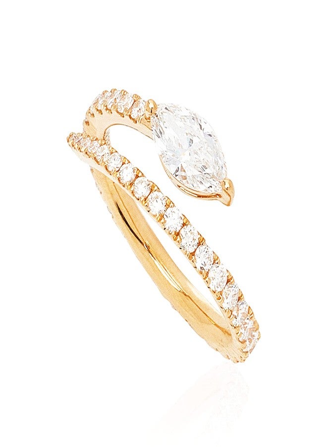 مينوتيا خاتم مينوتيا الأنيق ذو الشكل الماركيز، مرصع بالكريستال والماس، قابل للتعديل، للنساء والفتيات - Image 1