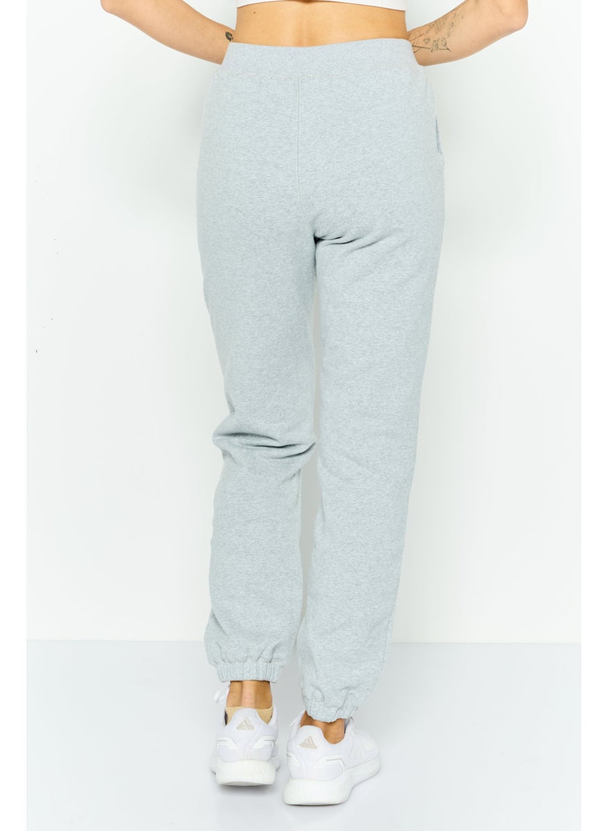 NIA Women Regular Fit Heather Jogger Pants, Grey  - Image 3