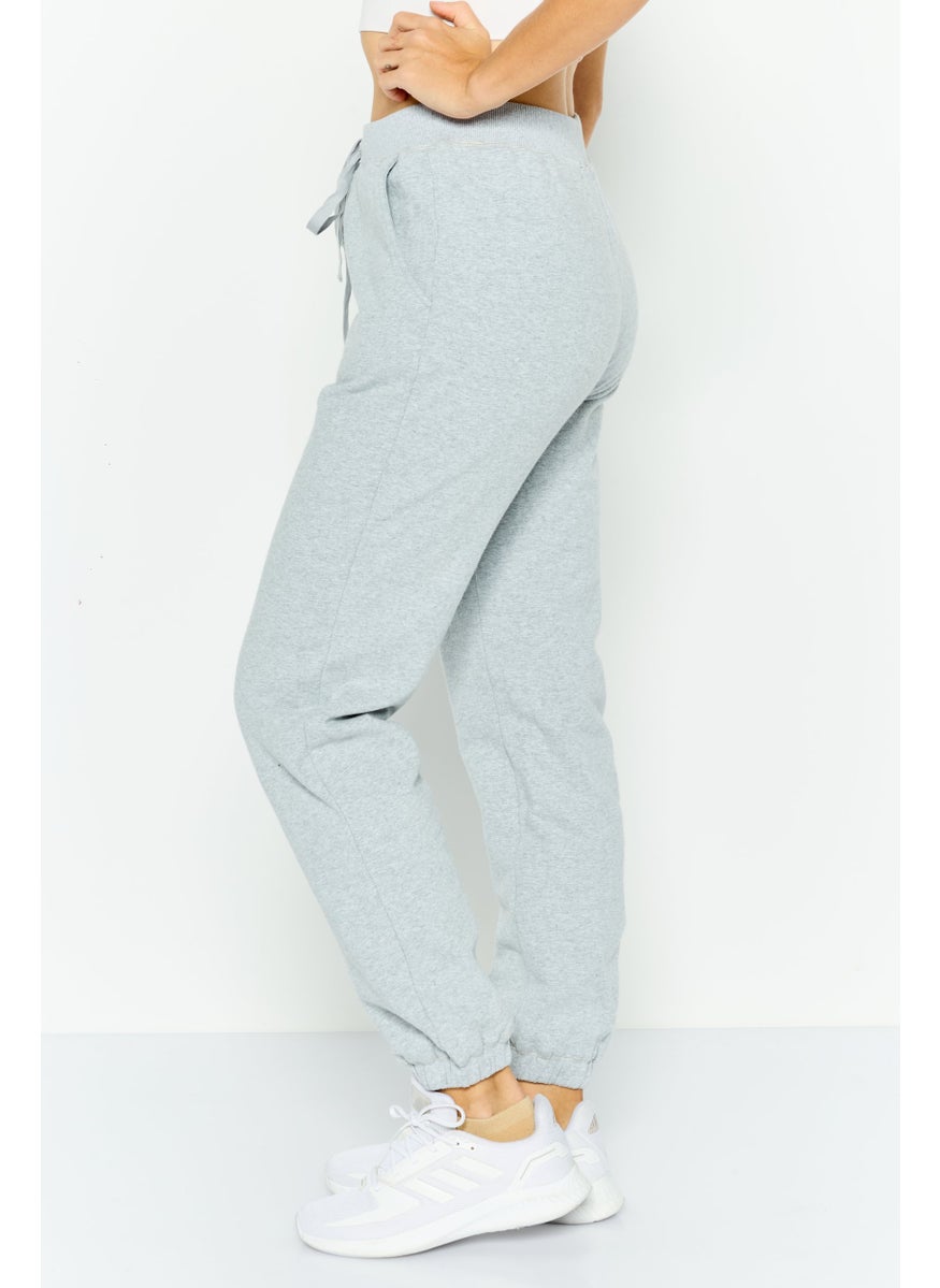 NIA Women Regular Fit Heather Jogger Pants, Grey  - Image 4