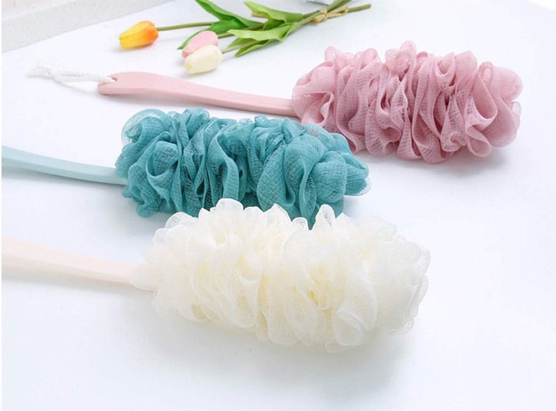 Arswin Back Scrubber for Shower,Loofah Long Handle Bath Body Brush,Soft Nylon Mesh Sponge for Shower,Loofah On a Stick for Men Women,Exfoliating Scrub Cleaning Luffa for Elderly(3-Pack,Blue) - Image 5
