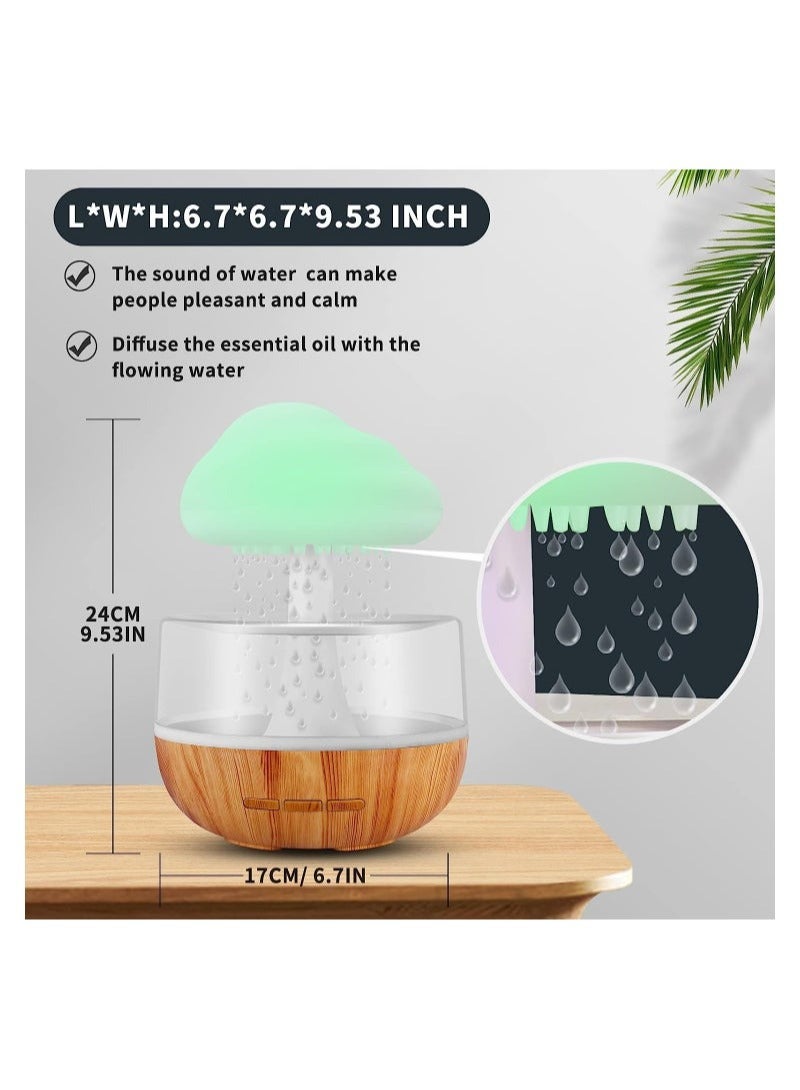 Raining Cloud Night Light Aromatherapy Essential Oil Diffuser Micro Humidifier Desk Fountain Bedside Sleeping Relaxing Mood Water Drop Sound - Image 4