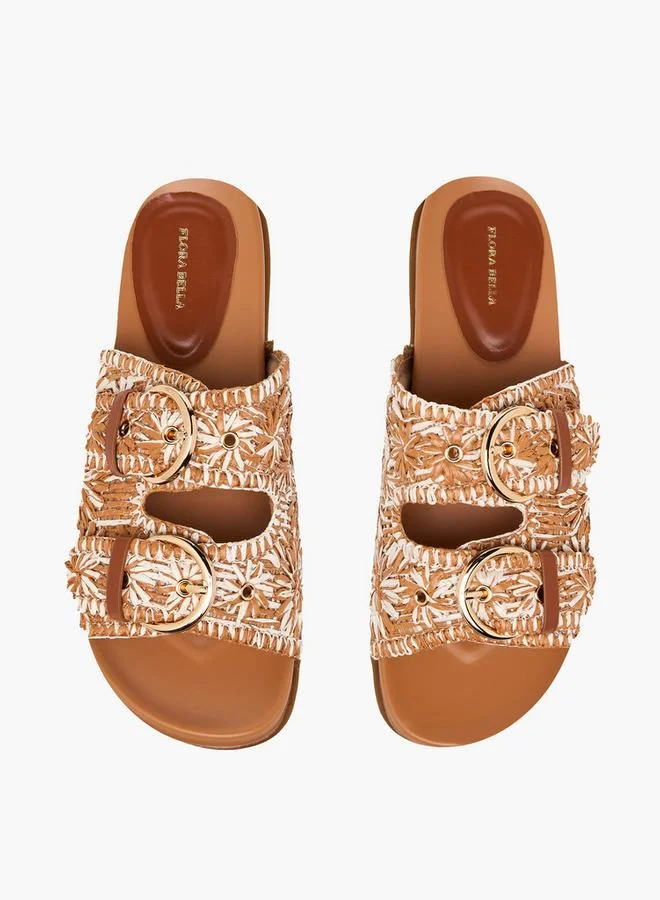 Flora Bella By Shoexpress Women Woven Textured Slip-On Sandals
