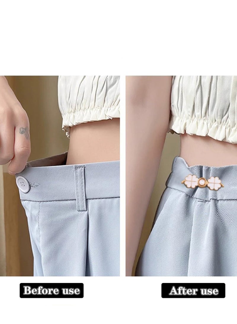 Pant Waist Tightener, 8 Set 4 Style Jean Button Pins No Sewing Required Pants Clips for Waist, Adjustable Waist Buckle Extender, or Loose Pants, Jeans and Dress, Jean Button Pins  - Image 5