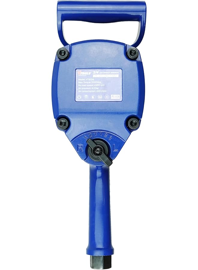 VTOOLS Air Impact Wrench 3 4 Inch Max Torque 2000 Nm Up To 4300Rpm Twin Hammer Lightweight Heavy Duty Impact Gun For Auto Repair Changing Tires And Automobile Blue Vt6106 - Image 3