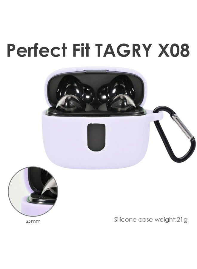 Claiol Premium Silicone Case for TAGRY X08 Wireless Earbuds with Carabiner. (Lavender) - Image 3