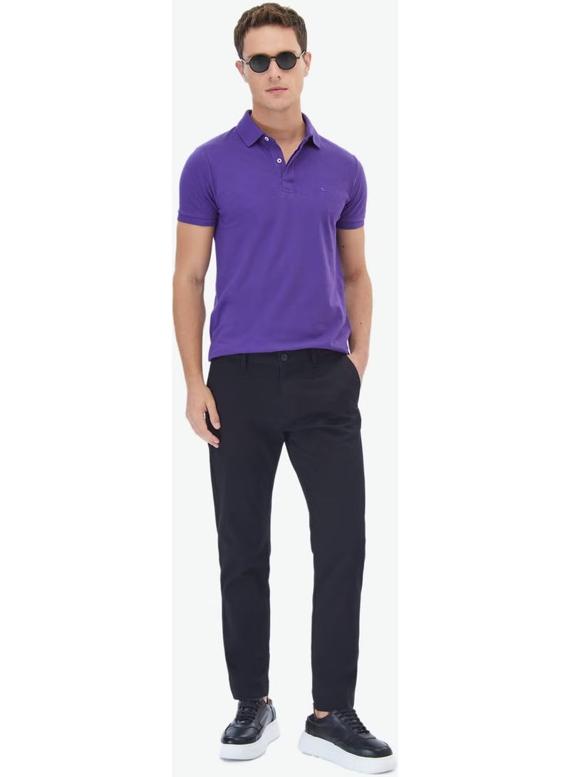 Kip Purple Polo Neck 100% Cotton T-Shirt - Image 2