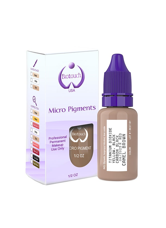 Biotouch Micro Pigments For Eyebrow Lash No Mixing Eyebrow Pigment For Shading Hair Stroke  Camel Brown  - Image 1