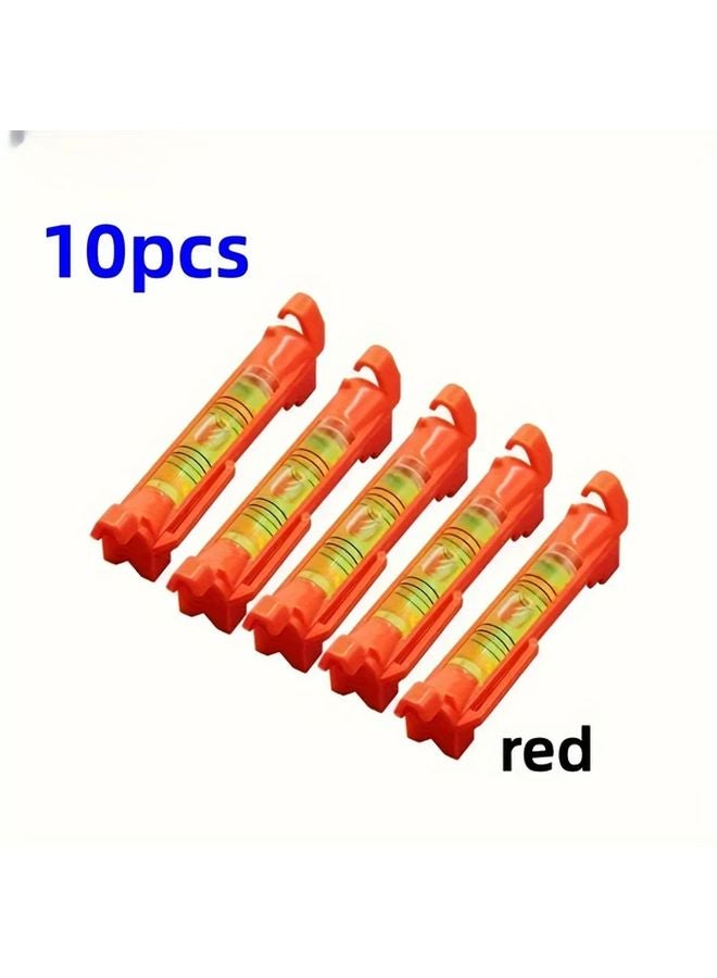 10pcs Red Pocket Hanging Line Level Horizontal Bubble Level Mini Measuring Tool - Image 1