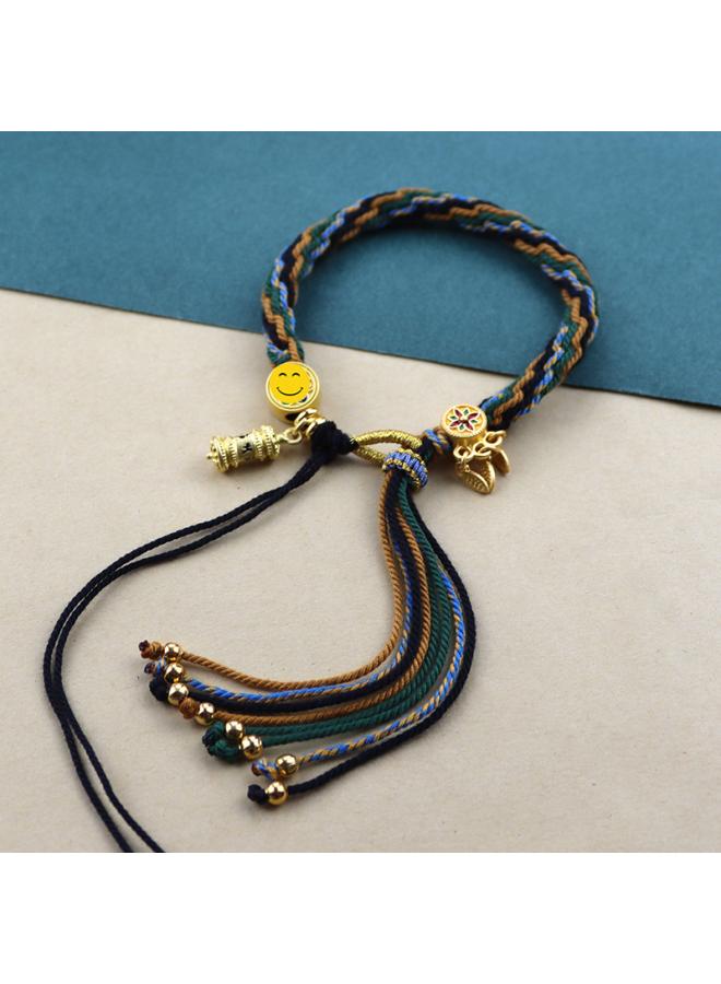 Generic Thangka Tibetan Hand Rope Hand-rubbed Cotton Rope Hand-woven Bracelet Wuye Manjusri Thangka National Style Colorful Hand Rope
