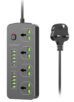 ماركة غير محددة Extension Socket UK EU Plug 3000W with Surge Protection – Power Strip with Quick Charge USB Ports u0026 Phone/Tablet Adapter  - Image 1