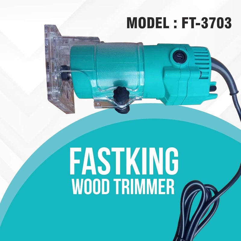 KRISHAK TOOLS أداة كريشاكاك فاستكينج لتقليم الخشب مع مجموعة من 6 قطع بأشكال مختلفة من بتات التوجيه 635 مم و 6 مم و 635 مم و 8 مم كوليتات وسلك بطول 3 م متاح حسب التوفر اللون أزرق سماوي - Image 5