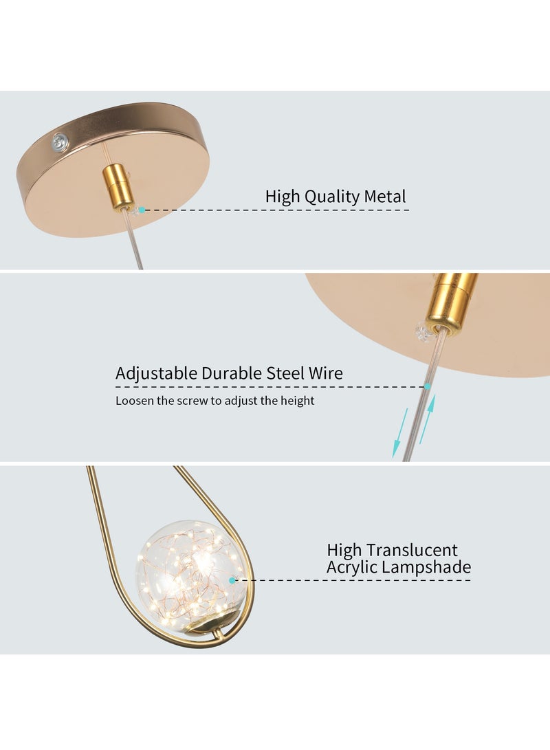 YATAI LIGHTING Modern LED Pendant Light, Adjustable Height Pendant Lamp Modern Hanging Light Fixture,Gypsophila Hanging Lights  For Restaurant Bar Study Living Room Bedroom 6W - Image 4