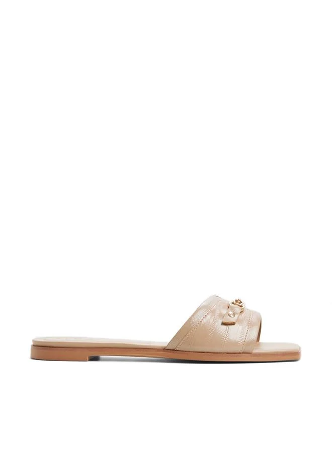 Alo Ladies Beige Flat Sandals