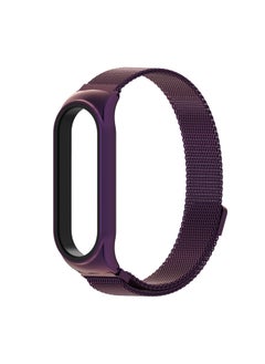 Universal Metal Strap For XiaomiBand 8 7 6 5 4 3 Cs Stainless Steel Milanese Buckle Fitness Tracker Replacement Band-Color:Purple CS Magnetic Attraction-Specifications:04 Line Meter 7
