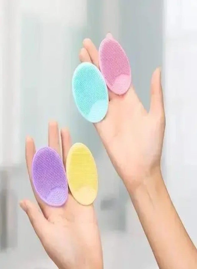 JUICIQ Silicone Face and Scalp Cleansing Brush | Soft Bristle Scrubber for Deep Pore Cleaning, Exfoliation & Massaging | Reusable & Hygienic Beauty Tool for Skin Care (Multicolor, Pack of 4) - Image 3