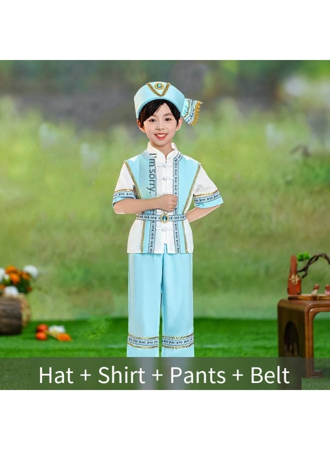 general Chinese Boy Top Skirt Dress Clothing headwear Outfit 3 pcs SET - Image 1