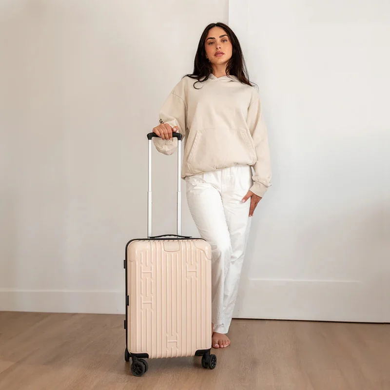 Hotel Collection  Hardside Expandable Carry-On Luggage - 20 Inch Luggage with Spinner Wheels - Built-In Digital Weight Scale - TSA-Approved Lock - Champagne  | Best Price UAE