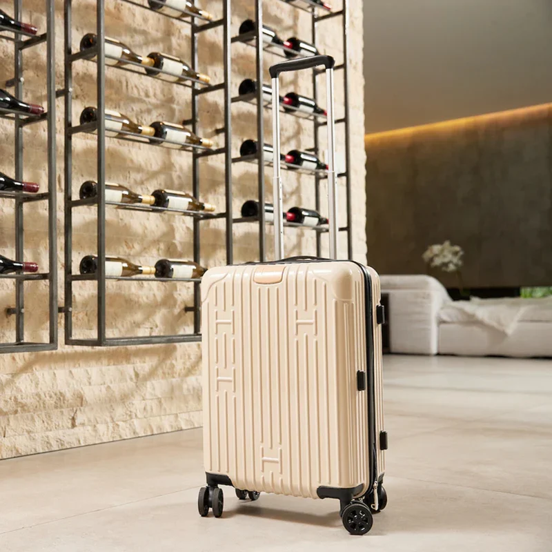 Hotel Collection  Hardside Expandable Carry-On Luggage - 20 Inch Luggage with Spinner Wheels - Built-In Digital Weight Scale - TSA-Approved Lock - Champagne  | Best Price UAE