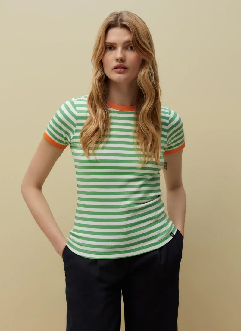 Ovs PIOMBO striped T-shirt in Supima cotton