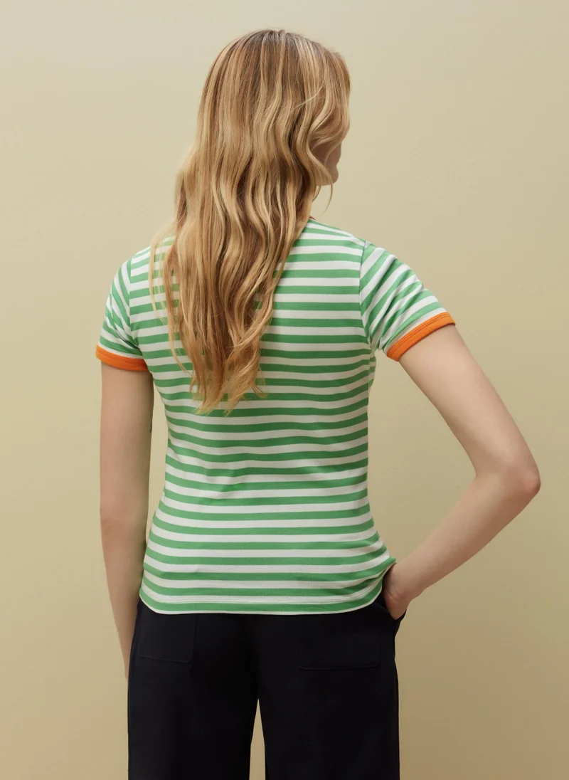 Ovs PIOMBO striped T-shirt in Supima cotton
