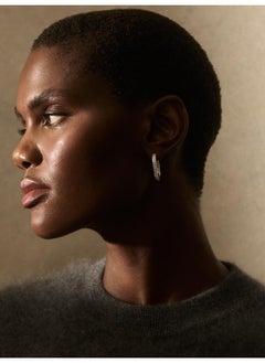 REISS Mia: Modern Crystal Hoop Earring  - Image 5