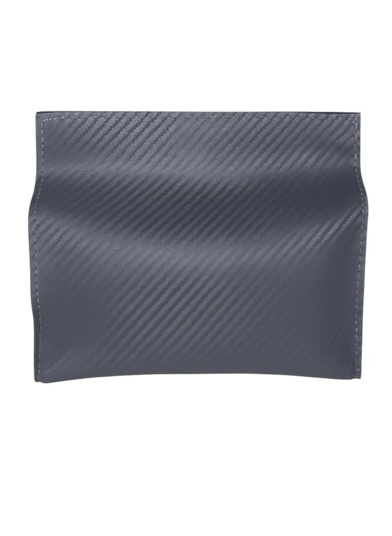 Premium Leather Tissue Holder for Cars – Stylish and Durable Tissue Holder with Magnetic Closure (Gray Carbon Fiber) - Image 4