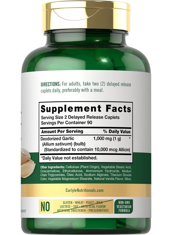 Carlyle مكمل الثوم مع نسبة عالية من الأليسين | 180 كبسولة | حبوب الثوم عديمة الرائحة | نباتي، غير معدّل وراثيًا، خالٍ من الجلوتين - Image 2