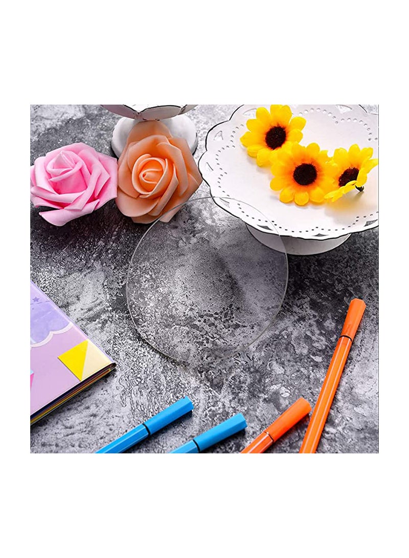 SYOSI Clear Acrylic Sheet Thick Acrylic Plastic Disc Transparent Round Acrylic Panel Circle Acrylic Sheets Sign for Picture Frame Painting for Decorative Ornament, DIY Projects Arts and Crafts - Image 3