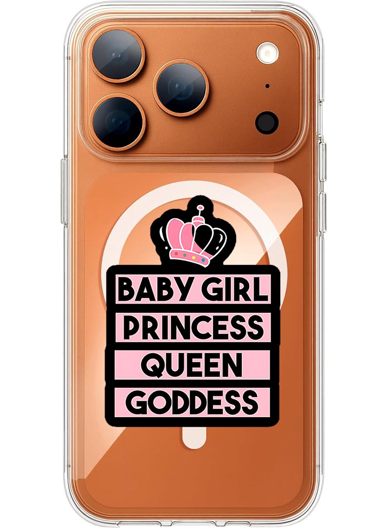 Theodor Magnetic Case for Apple iPhone 17 Pro Max Compatible with MagSafe Wireless Charging, Shockproof Phone Bumper Cover - Baby Girl Princess - Image 1