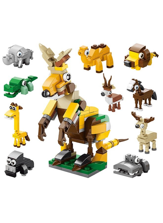 general 10 In 1 Mini Building Blocks Sets,Brick Sets Toys,Birthday Gift,DIY Block Building Suitable for Aged 6 and Up,Can Be Combined,Animals Building Block Set - Image 1