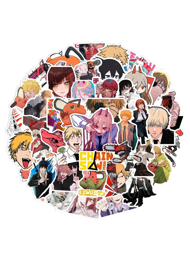 NIBEMINENT 50 Pcs CHAINSAW MAN Deco Kit Waterproof Stickers, High Definition Printing Bright Colors, Suitable for Laptop Skateboard Luggage Water Bottle Guitar DIY - Image 2