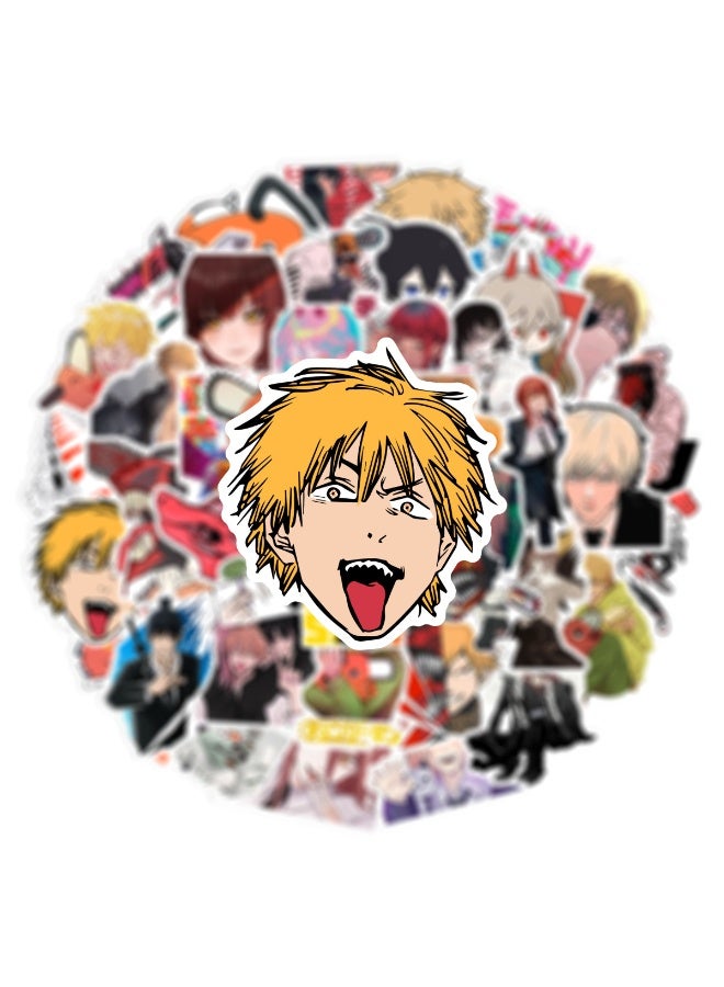 NIBEMINENT 50 Pcs CHAINSAW MAN Deco Kit Waterproof Stickers, High Definition Printing Bright Colors, Suitable for Laptop Skateboard Luggage Water Bottle Guitar DIY - Image 3