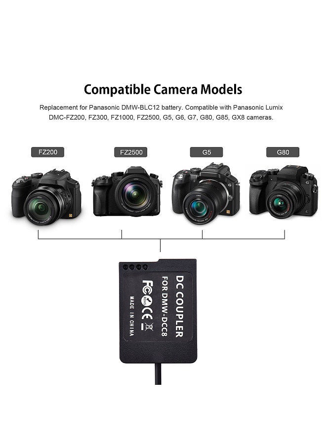 ANDOER Andoer DMW-DCC8 USB Power Kit DC Coupler Dummy Battery Replace of DMW-BLC12 Battery  - Image 4