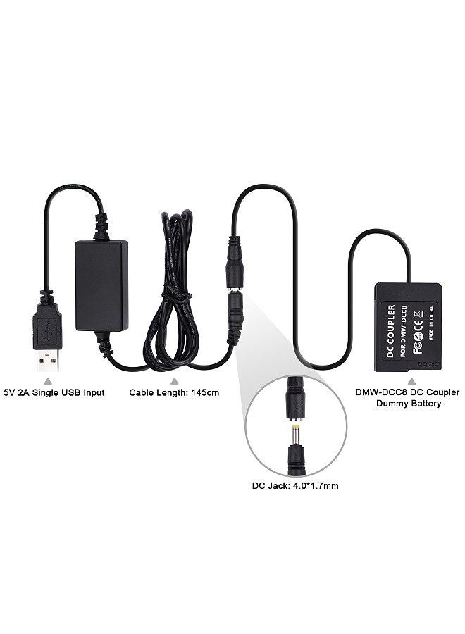 ANDOER Andoer DMW-DCC8 USB Power Kit DC Coupler Dummy Battery Replace of DMW-BLC12 Battery  - Image 2