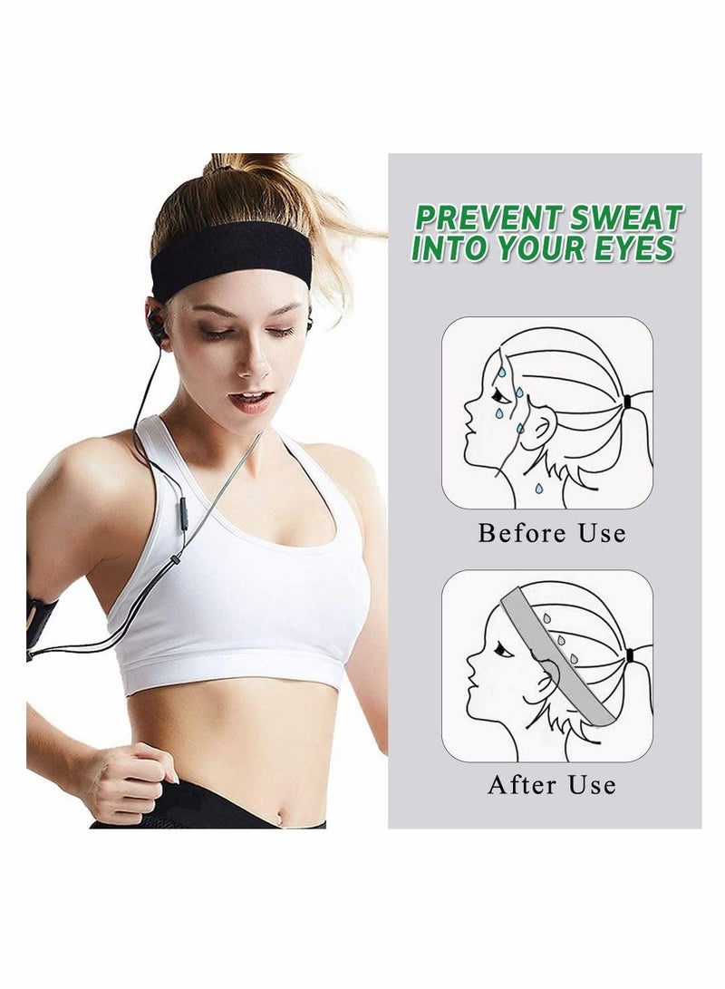 KASTWAVE عصابة رأس للنساء، عصابات رأس رياضية مرنة، عصابة رأس للجري من القطن، عصابات رأس غير قابلة للانزلاق، عصابات رأس للتمرين واللياقة البدنية للمكياج، اليوغا، ركوب الدراجات - Image 4