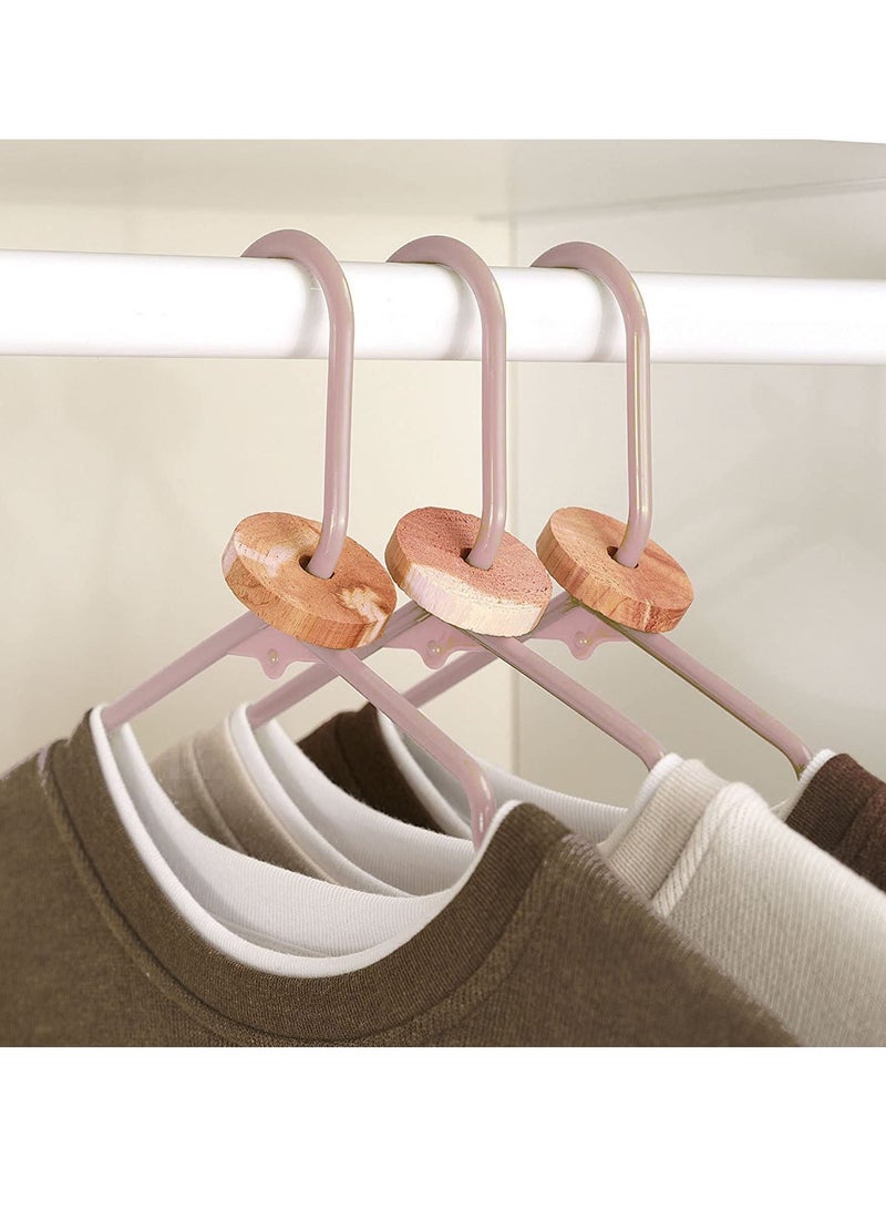 Natural Cedar Wood Rings Moth Repellent, Organic Chemical-free Anti-mite mold agent Hanging Blocks, 100% Aromatic for Wardrobe Locker Drawers Car 45Pcs - Image 2