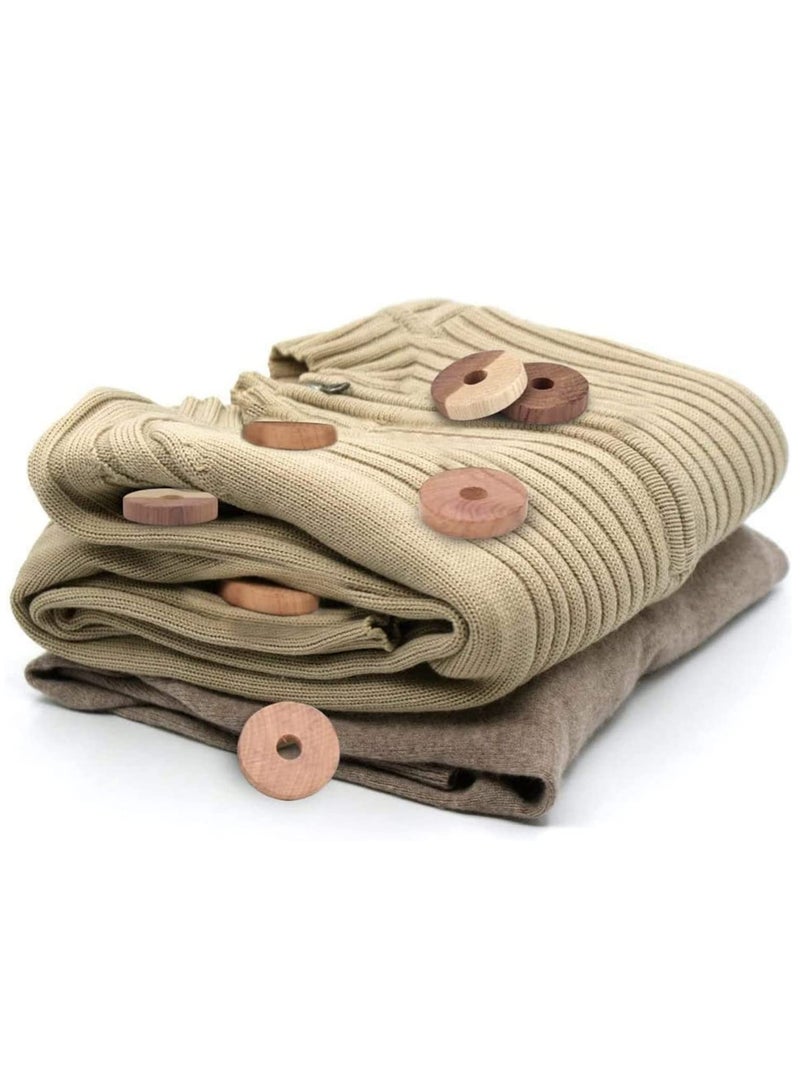 Natural Cedar Wood Rings Moth Repellent, Organic Chemical-free Anti-mite mold agent Hanging Blocks, 100% Aromatic for Wardrobe Locker Drawers Car 45Pcs - Image 3