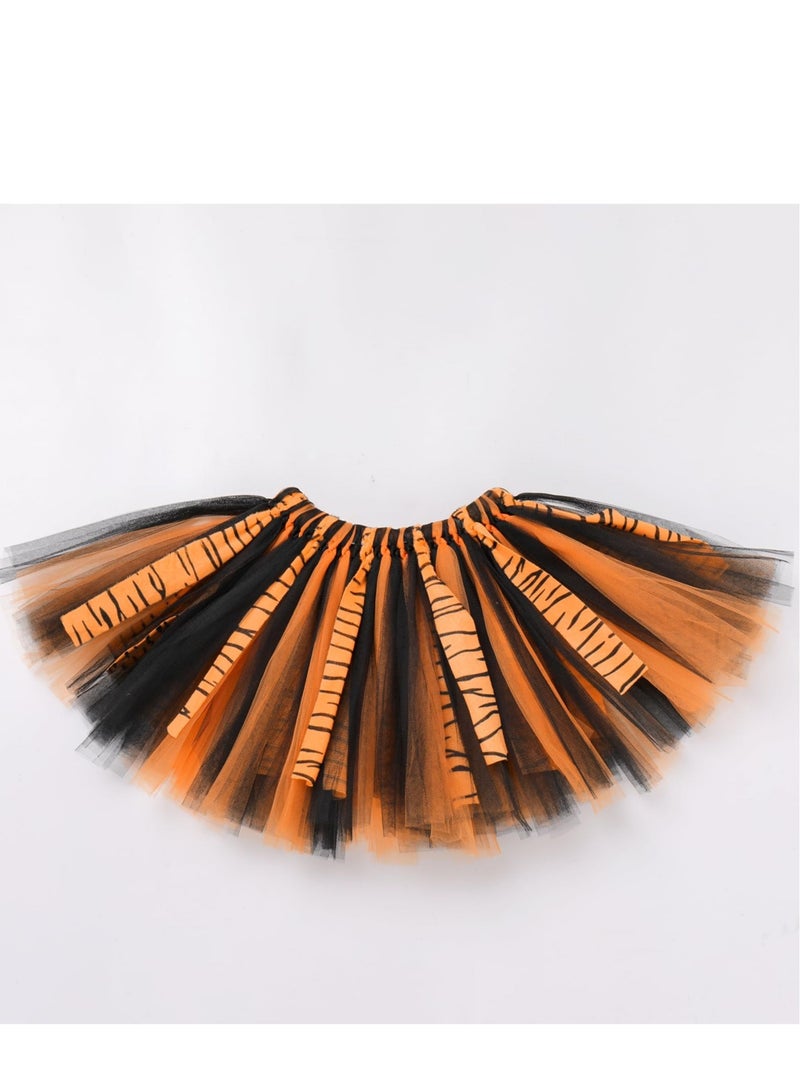 Excefore Animal Cosplay Costume, Tiger Costume Headband, Tutu Skirt And Tail, Suitable for Kids Cosplay Birthday Party Stage Performance - Image 3