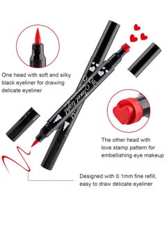 QIC 2 in 1 Jewel Light Eyeliner Pencil Eyeliner Stamp Waterproof Liquid Eyeliner Set Liquid Double Head Eyeliner Long Lasting Make Up Set Speedy and Easy Double Eyeliner Pencil 08  - Image 2
