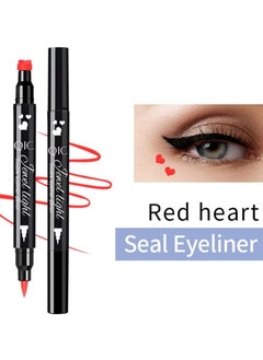 QIC 2 in 1 Jewel Light Eyeliner Pencil Eyeliner Stamp Waterproof Liquid Eyeliner Set Liquid Double Head Eyeliner Long Lasting Make Up Set Speedy and Easy Double Eyeliner Pencil 08  - Image 3